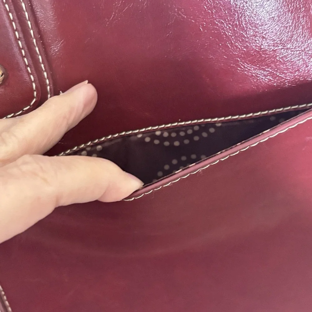 Franklin Covey Shoulder Bag Tote Burgundy Lap Top Multi-Compartment Career Work